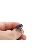  Safír 14k žluté zlato Vintage vrc082y